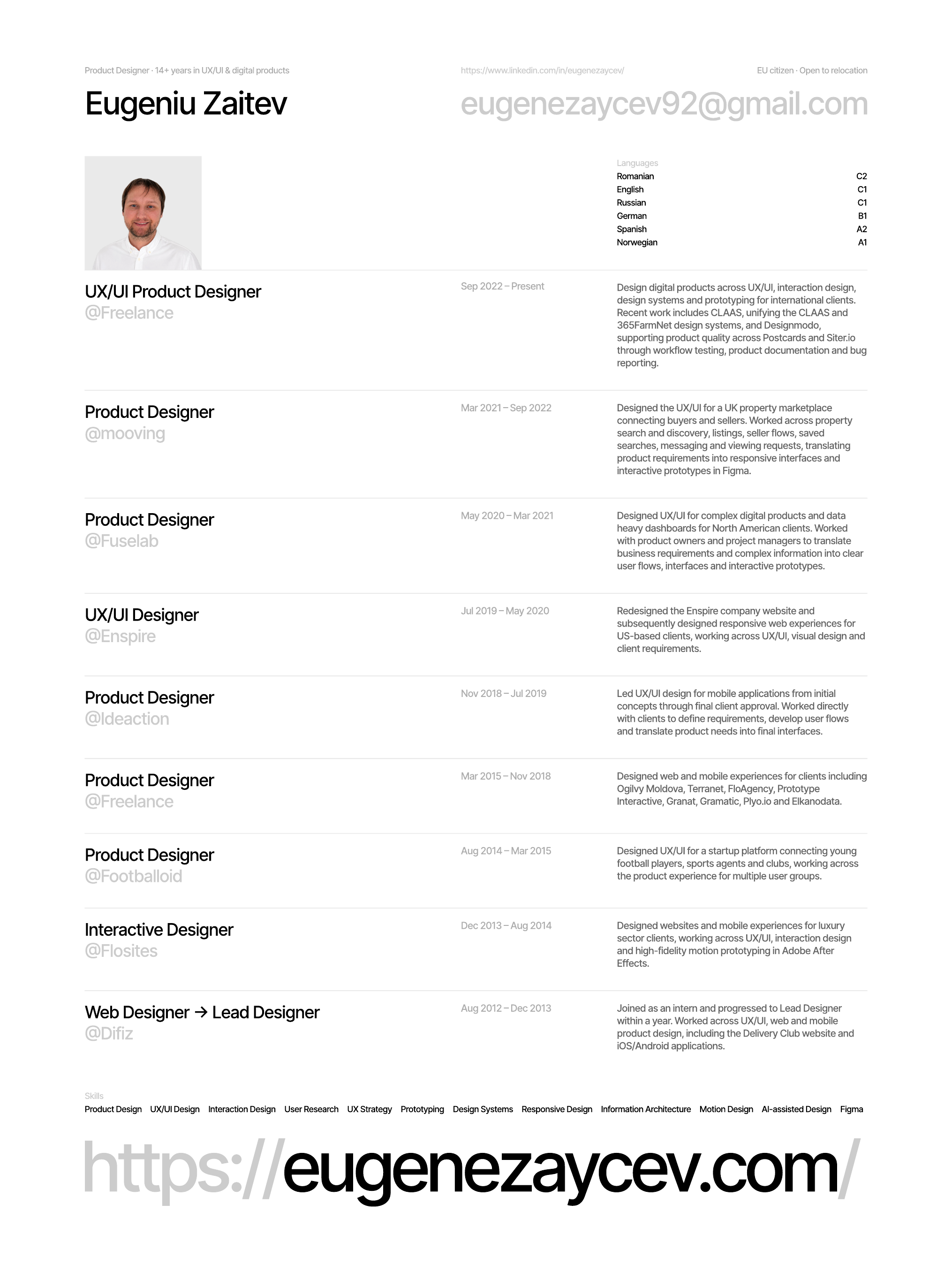 Preview of Eugeniu Zaitev's CV