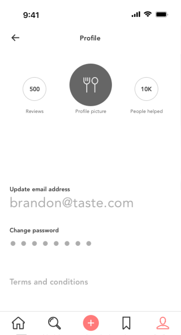 Taste profile showing review and people-helped counts